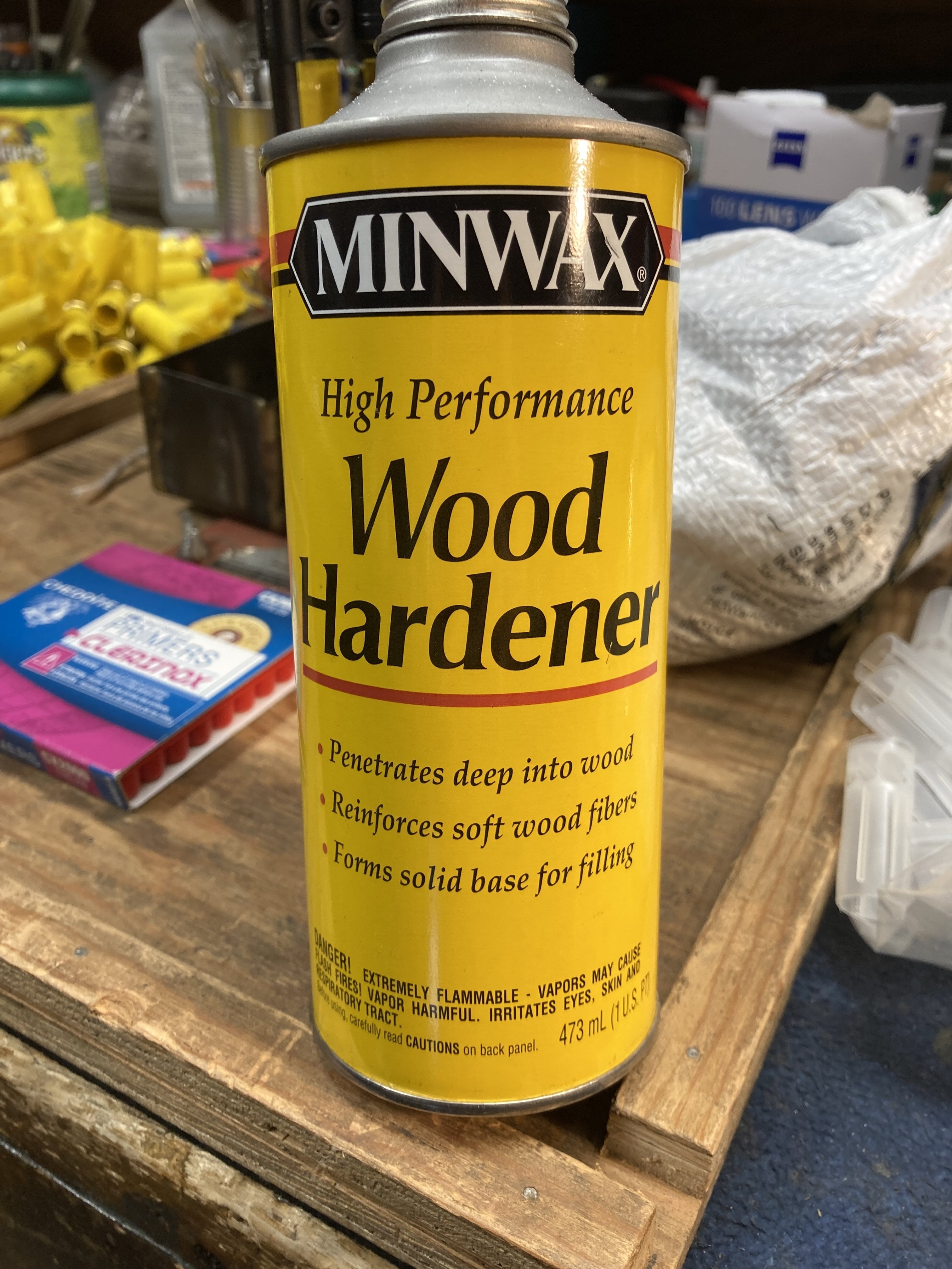 3 ~ MINWAX WOOD HARDENER High Performance Strengthens Seals Rotting Wood 1  pt
